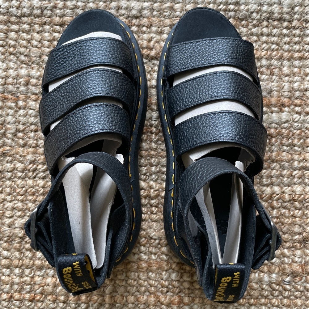 NEW Dr. Martens Clarissa II Quad Flatform In Black - Picture 6 of 12